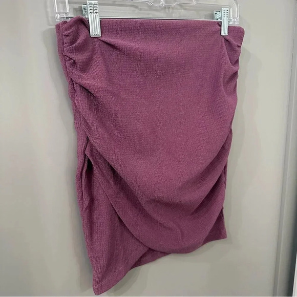 NWOT Free People Angie Wrap Skirt Ruched Textured High Waist Purple Size XS - Picture 3 of 6